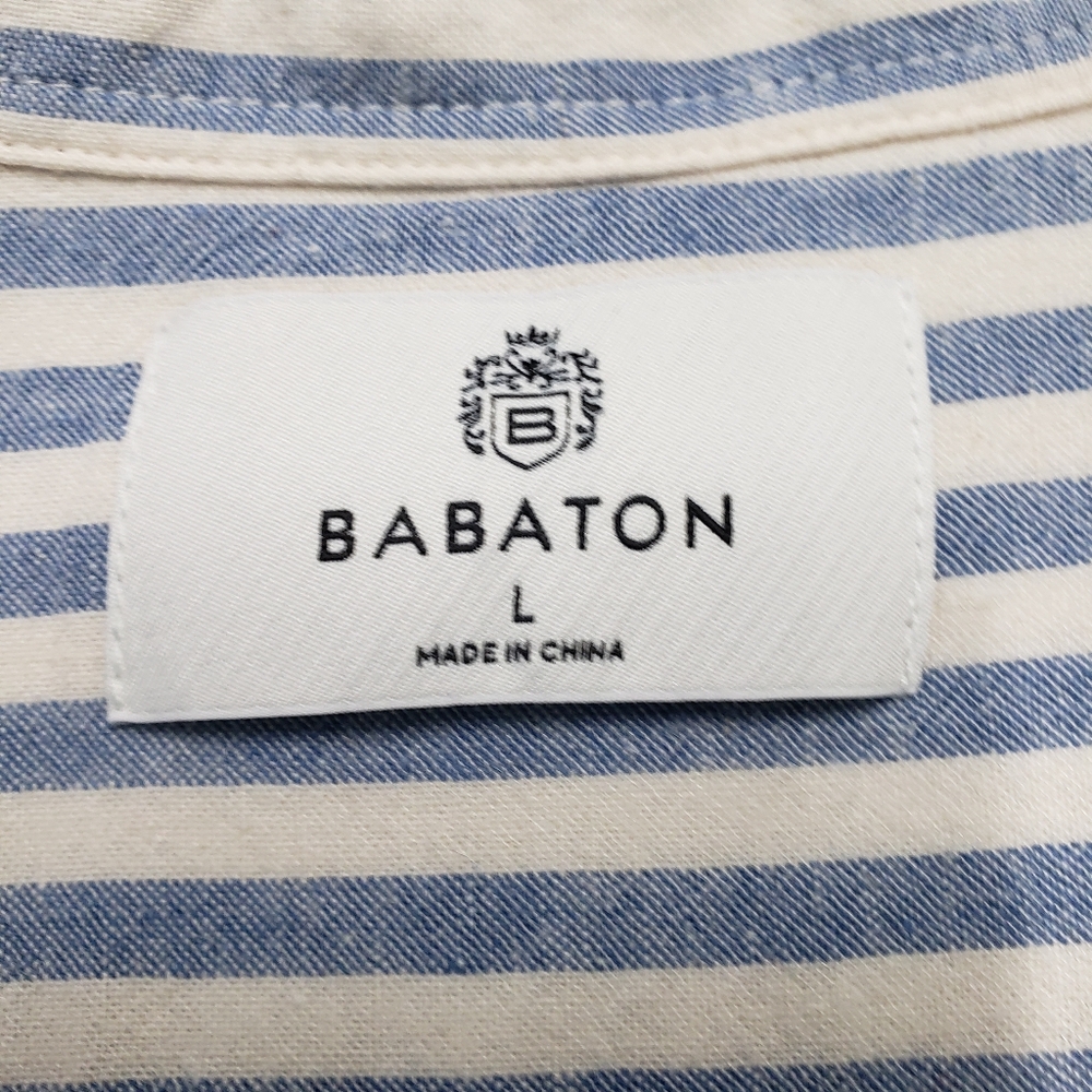 Aritzia Blue and White Striped Button Down Shirt